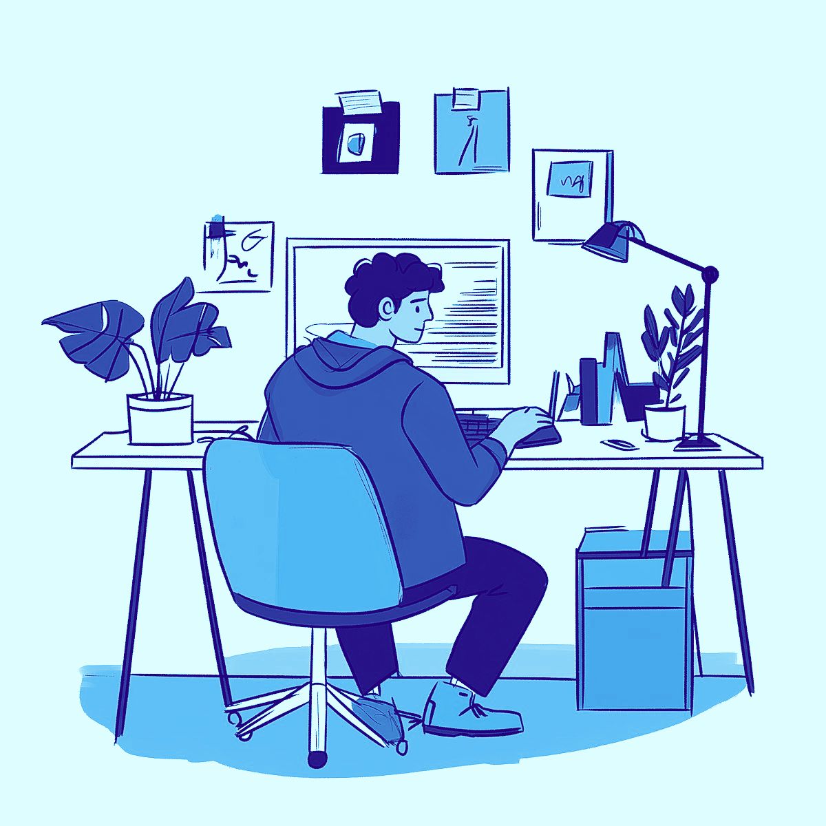 Web development process illustration