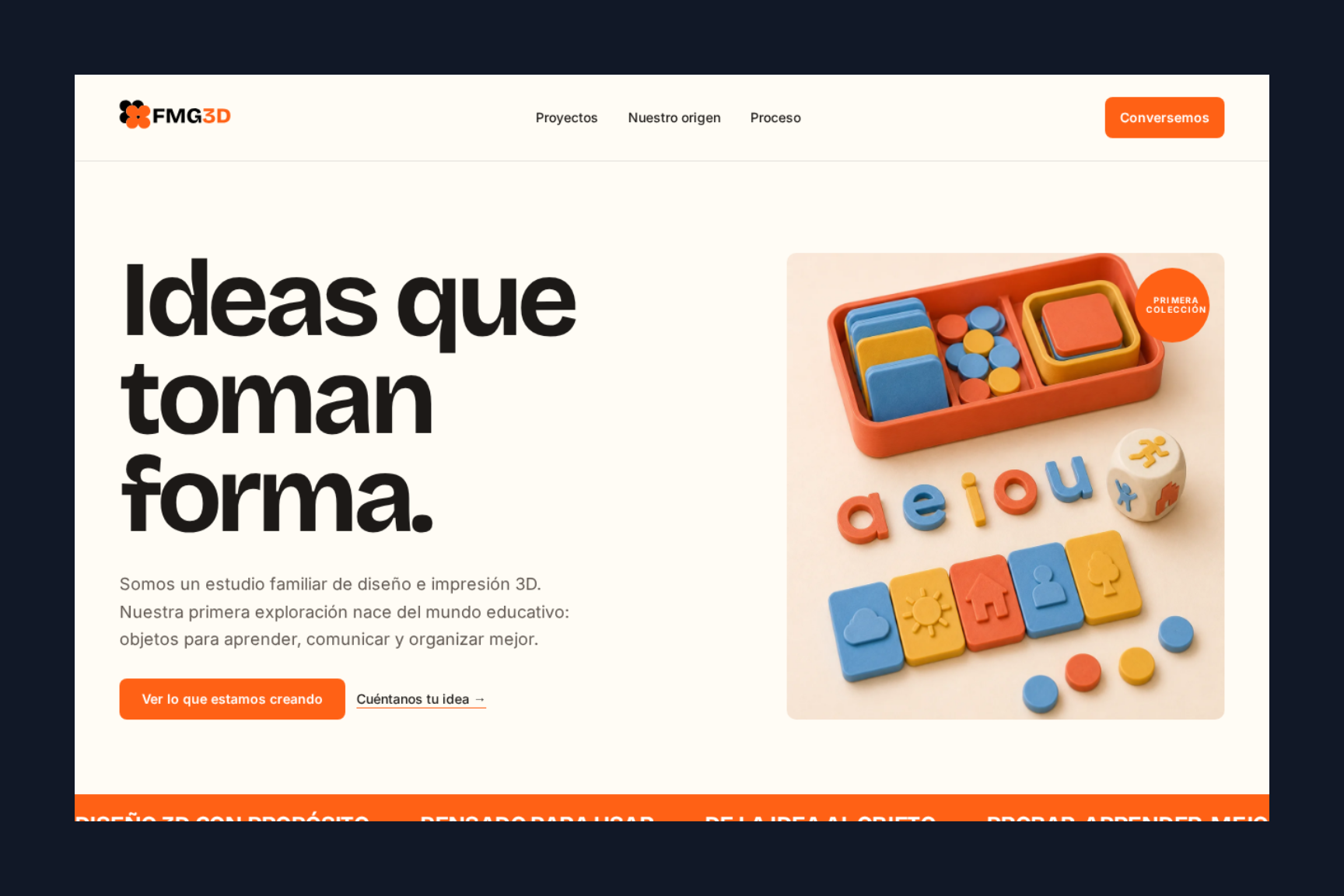 Portada del sitio web de FMG3D