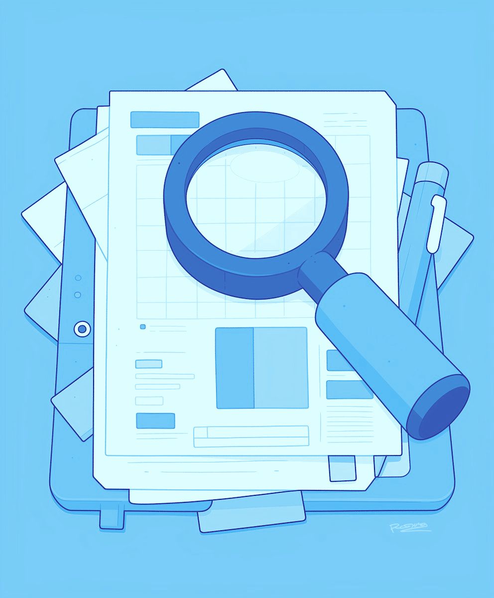 Magnifying glass icon representing strategy and research